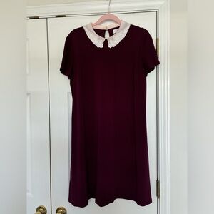 Wednesday-esque Burgundy Lace collar dress